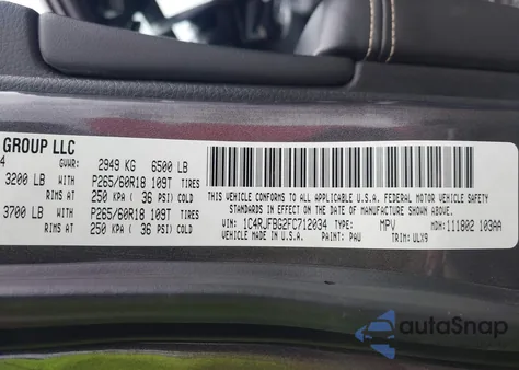 2015 Jeep Grand Cherokee Limited from USA, damaged, VIN 1C4RJFBG2FC712034